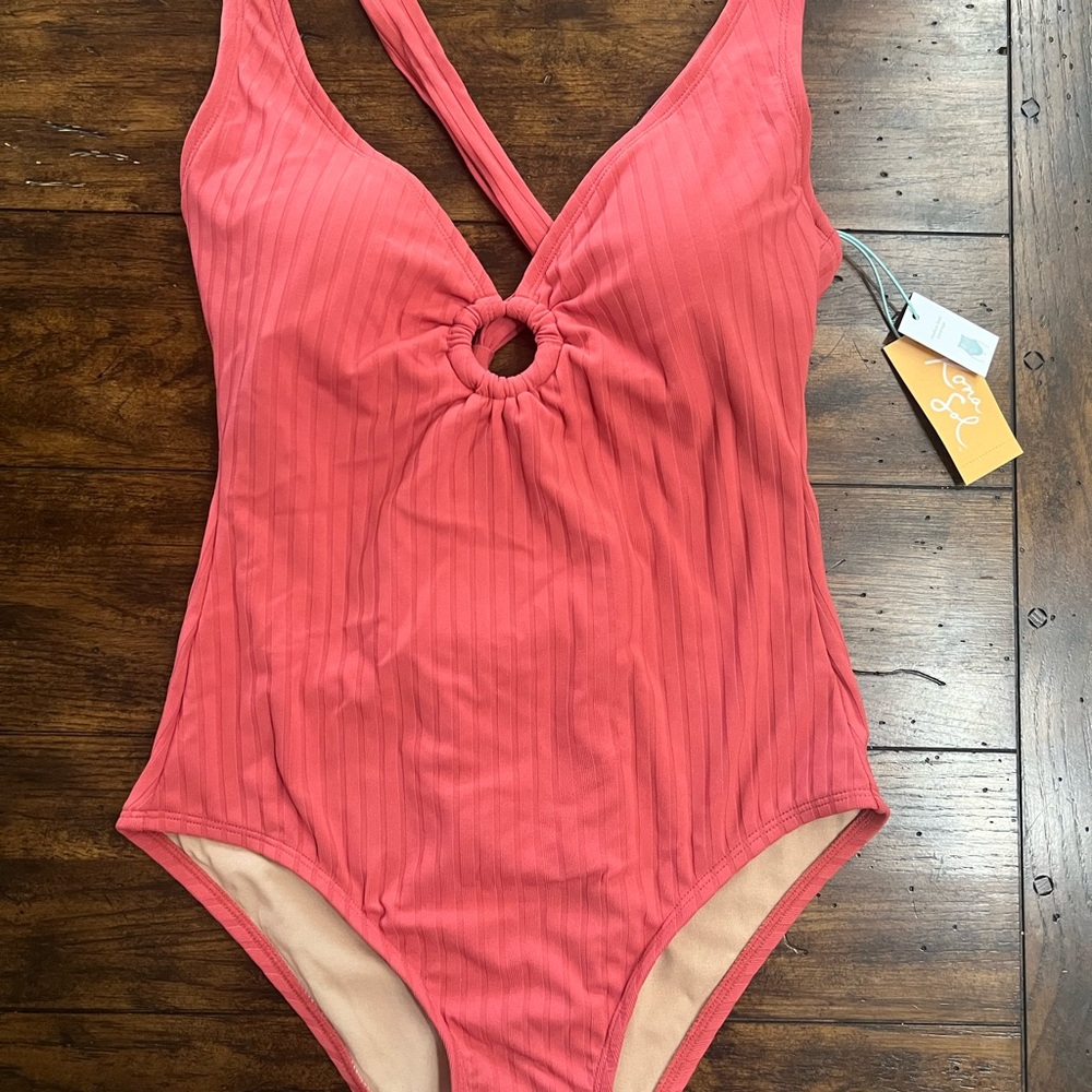 NWT women’s size medium Kona Sol from Target rose color one-piece swimsuit